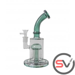 CURVED COLORED NECK JELLYFISH WATER PIPE 9inch